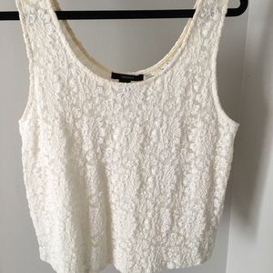 White lace crop top